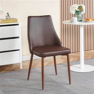 Sahte deri ve metal yemek sandalyesi